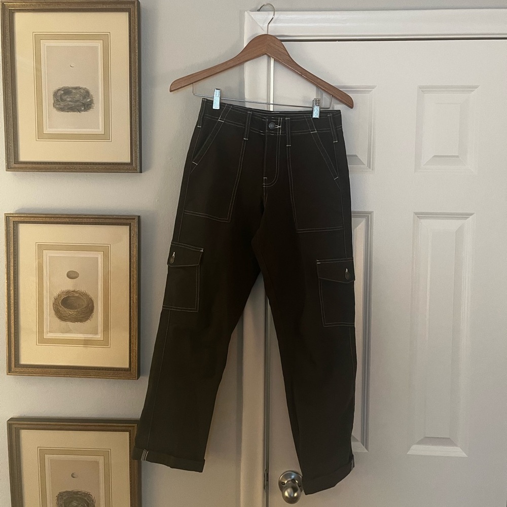 26R Gray Skinny Fit Cuffed Cargo Pants